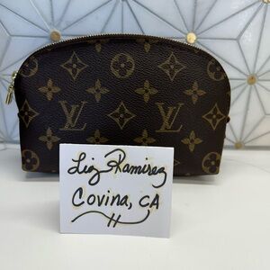 Louis Vuitton Monogram Zip Cosmetic Pouch - Brown & Gold